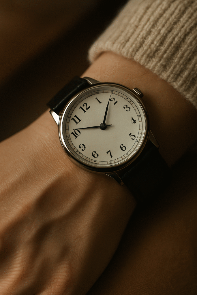Wristwatch showing 11:11 — a quiet angel number moment