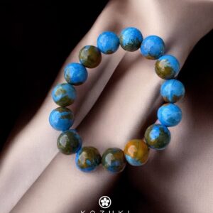 Blue gemstone bracelet featuring natural agate and earth jasper